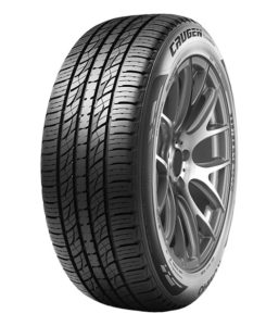 Kumho Crugen Premium tire mounted on a rim showing its tread design