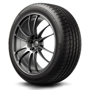 Michelin Primacy MXM4 tire on a rim showing the tires tread pattern